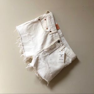 Levi’s 501 White Denim Shorts